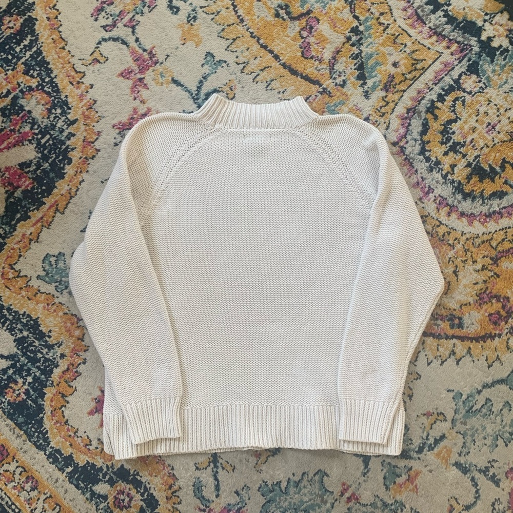 Vintage Chaps Ralph Lauren Cream Knit Sweater | Cotton Blend Coastal Preppy XL - Picture 4 of 6